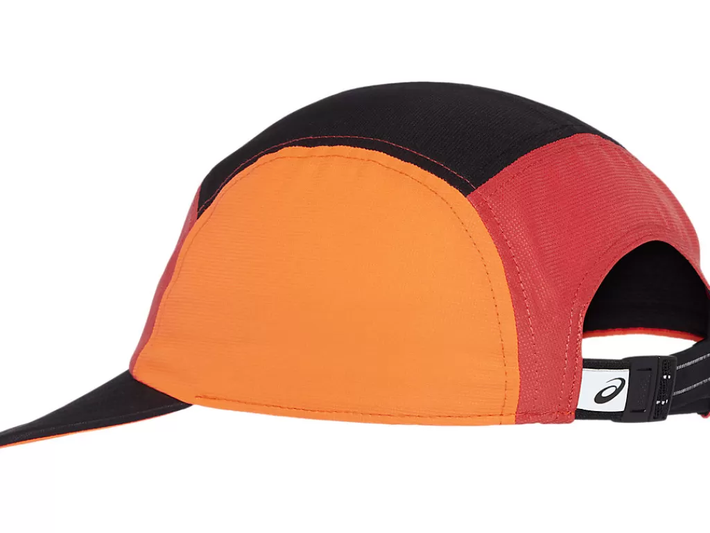 ASICS Hardlopen | Hoofddeksels> 5 PANEL CAP Sunrise Red/True Red/Perf Black