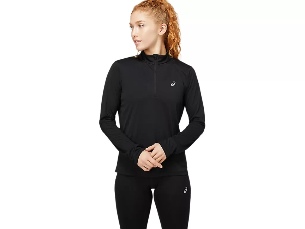 ASICS Kleding | Hardlopen>CORE LS 1/2 ZIP TOP Performance Black