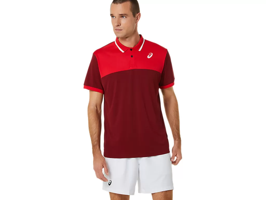 ASICS Kleding | Tennis>COURT POLO SHIRT Beet Juice/Classic Red