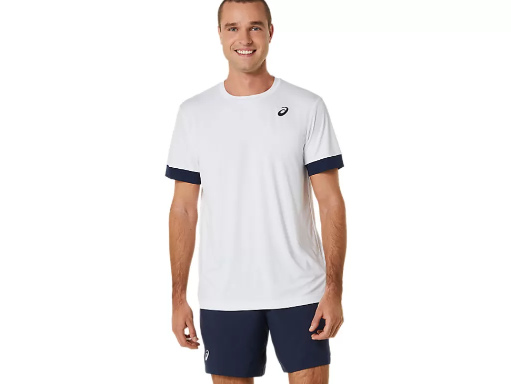 ASICS Kleding | Tennis>COURT SS TOP Brilliant White/Midnight