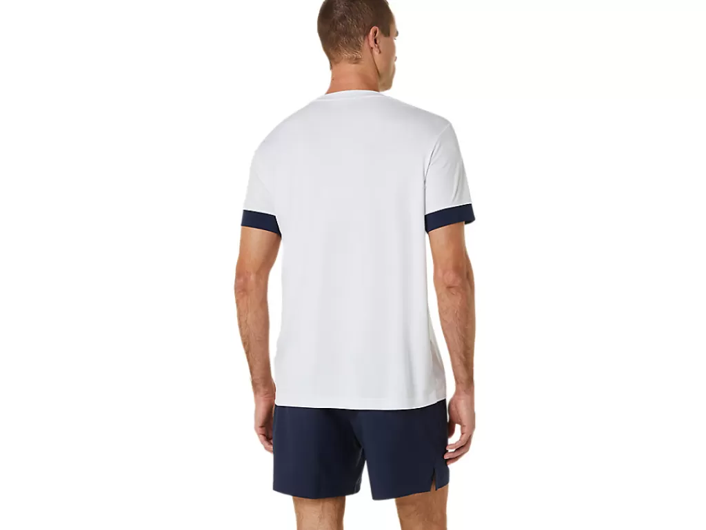 ASICS Kleding | Tennis>COURT SS TOP Brilliant White/Midnight