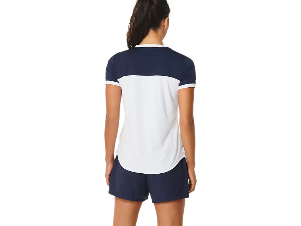 ASICS Kleding | Tennis>COURT SS TOP Brilliant White/Midnight