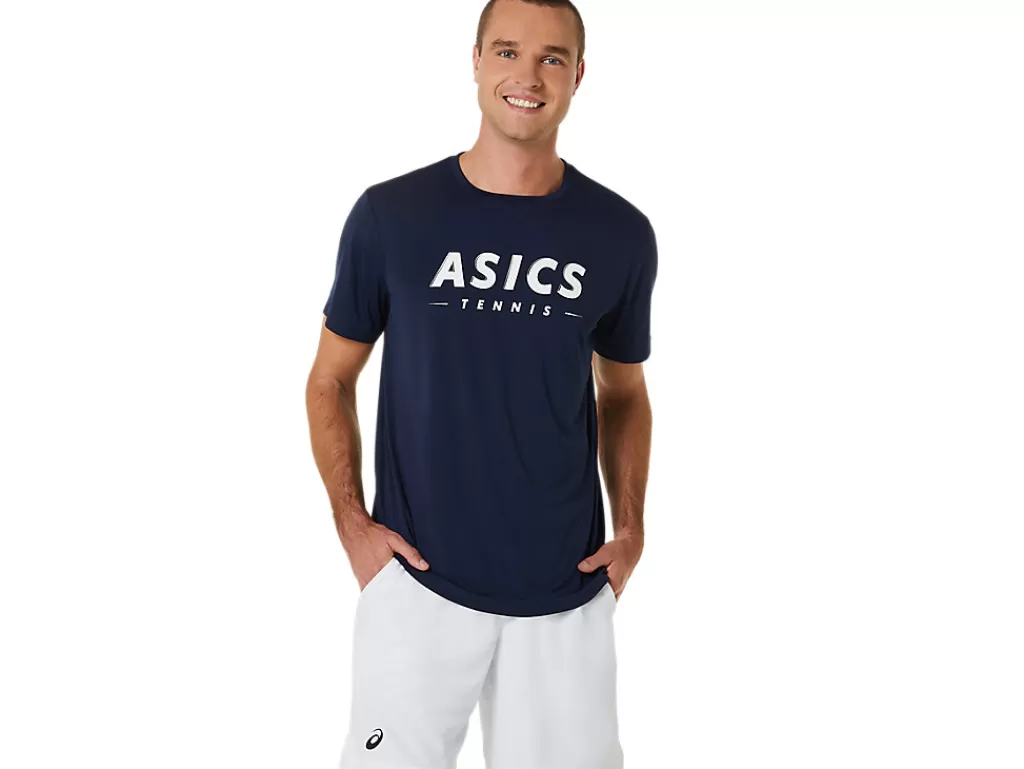 ASICS Kleding | Tennis>COURT TENNIS GRAPHIC TEE Midnight