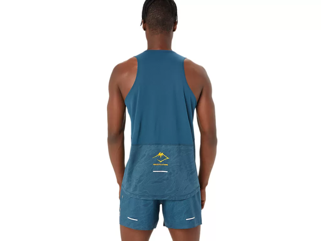 ASICS Kleding | Trail running>FUJITRAIL SINGLET Magnetic Blue