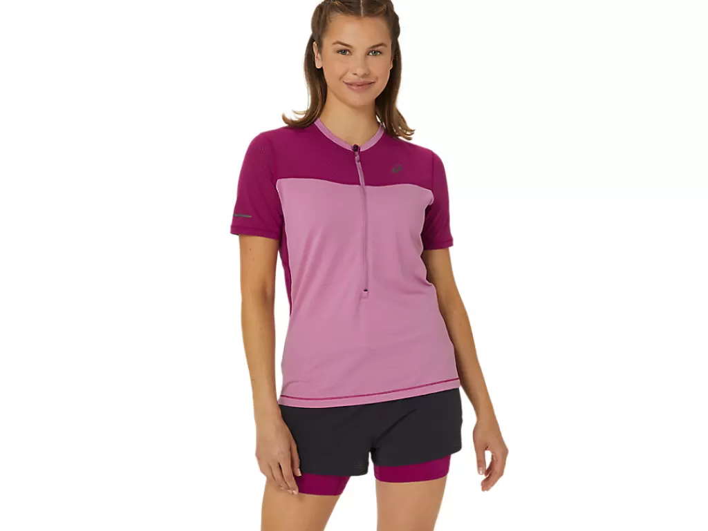 ASICS Kleding | Trail running>FUJITRAIL SS TOP Soft Berry/Blackberry