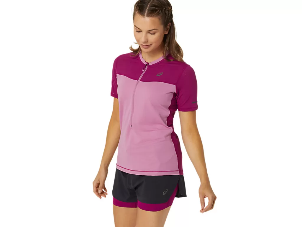 ASICS Kleding | Trail running>FUJITRAIL SS TOP Soft Berry/Blackberry