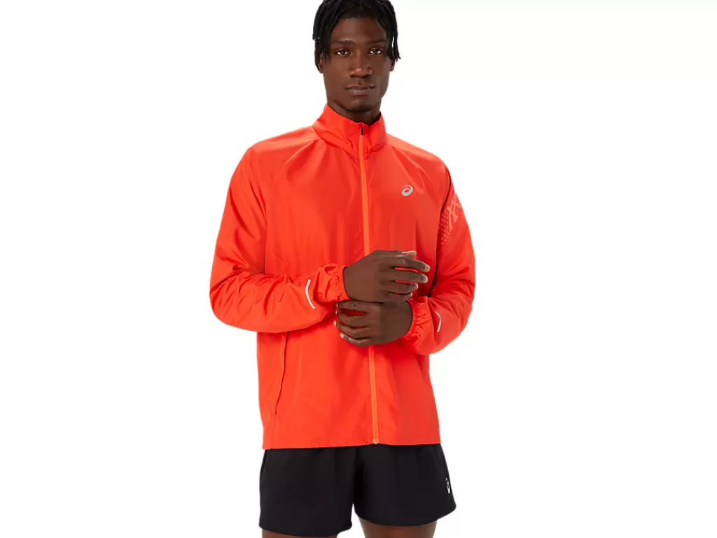 ASICS Kleding | Hardlopen>ICON JACKET True Red/Sunrise Red