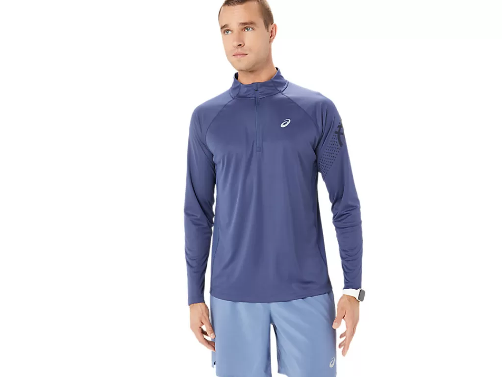 ASICS Kleding | Hardlopen>ICON LS 1/2 ZIP Thunder Blue/Midnight