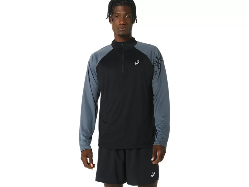 ASICS Kleding | Jassen en vesten>ICON LS 1/2 ZIP Performance Black/Carrier Grey