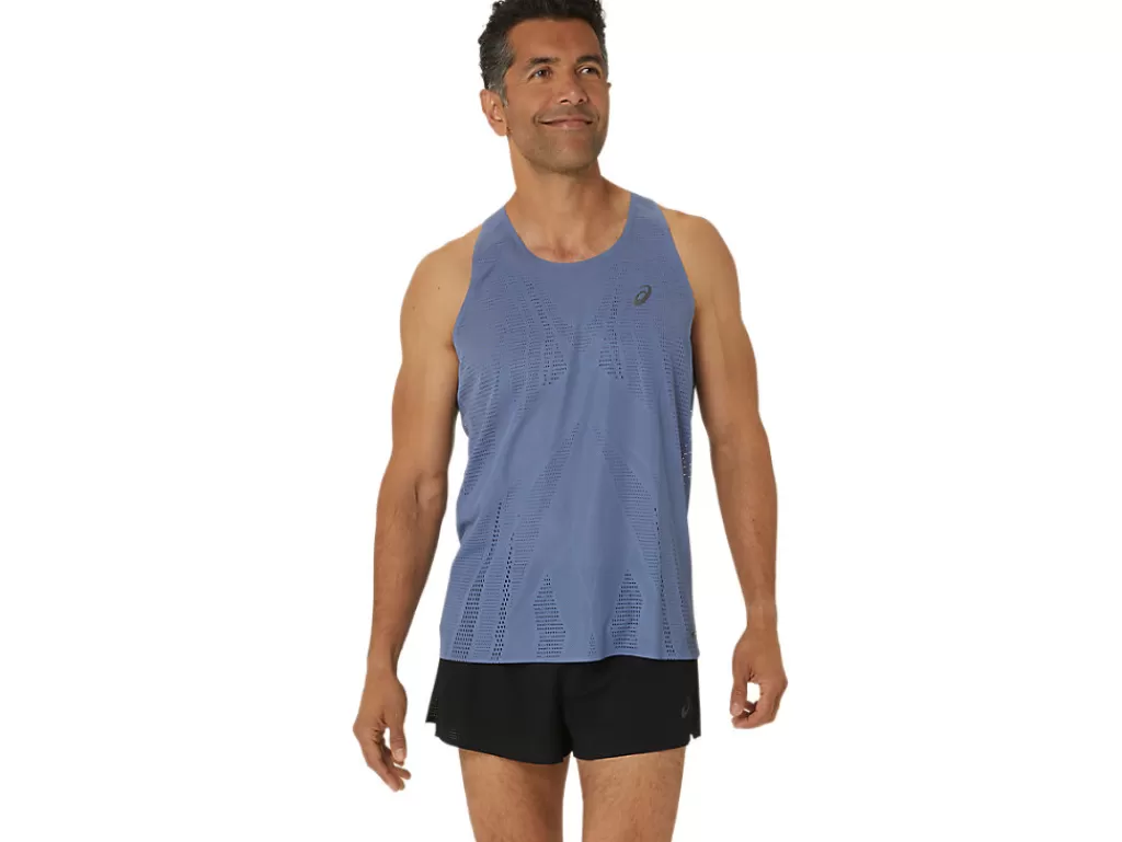 ASICS Kleding | Hardlopen>METARUN SINGLET Denim Blue