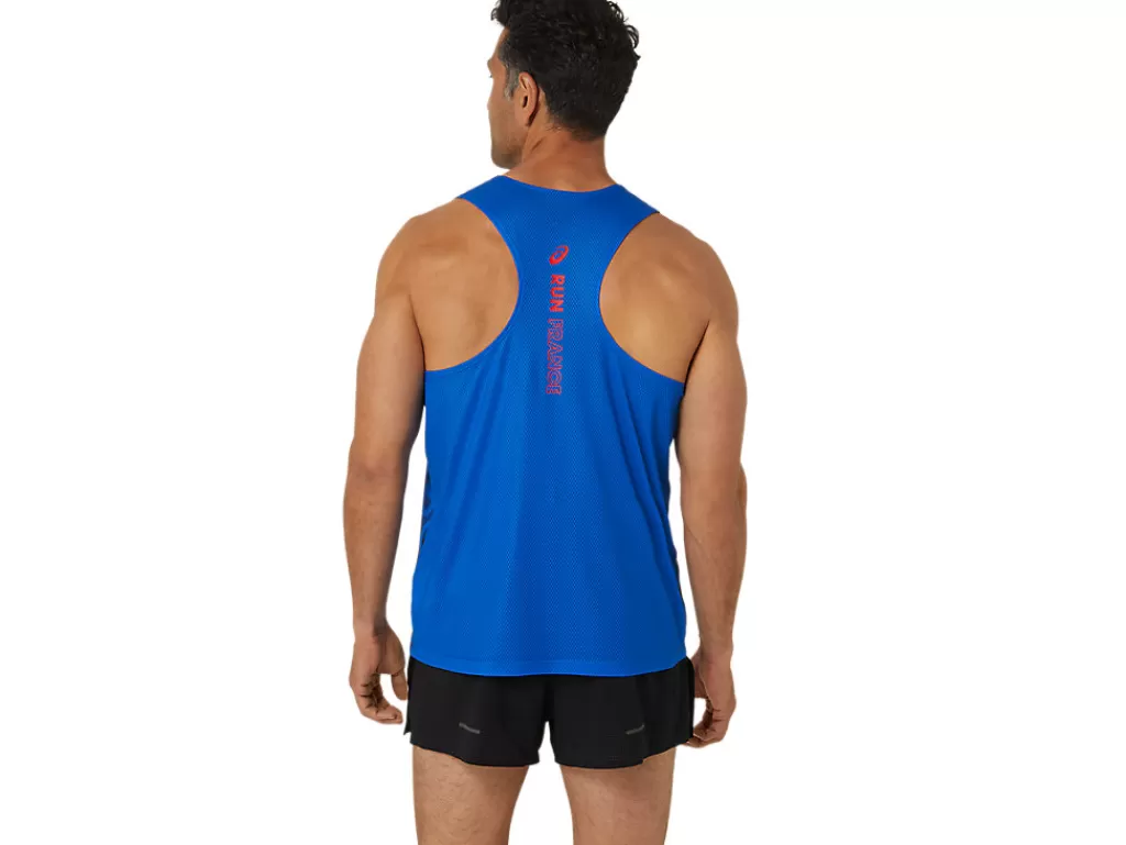 ASICS Kleding | Hardlopen>NATIONS RUN SINGLET Blue