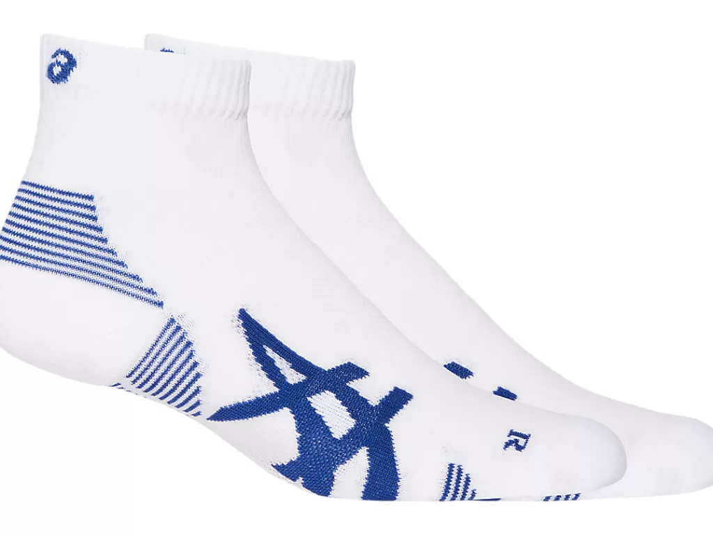 ASICS Kleding | Sokken>2PPK CUSHION RUN QUARTER SOCK Brilliant White/Asics Blue