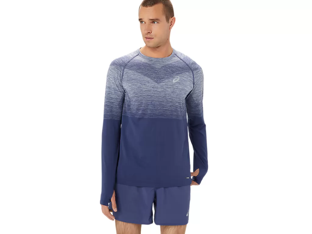 ASICS Kleding | Hardlopen>SEAMLESS LS TOP Thunder Blue/Denim Blue