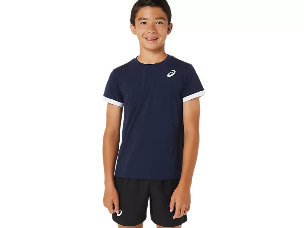 ASICS Kleding | Hardlopen>TENNIS SS TOP Midnight/Brilliant White